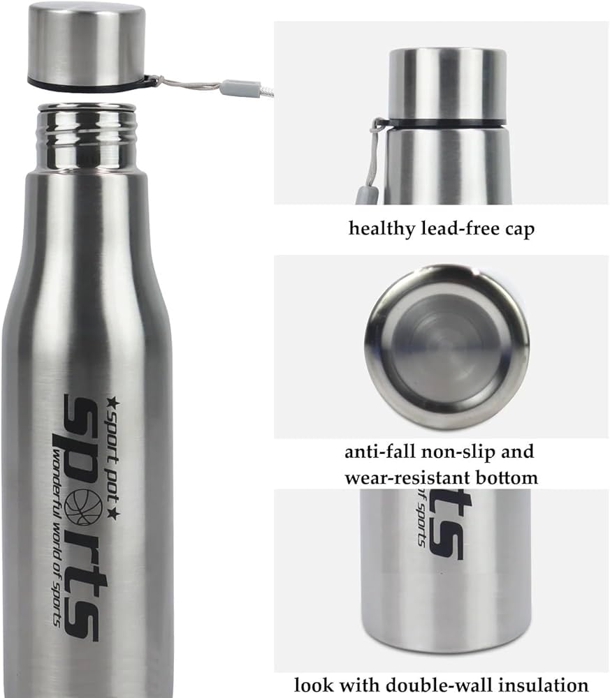 Sports Stainless Steel Water Bottle, Sports Water Bottle for Outdoor Activities, Vacuum Flask Thermo Water Bottle Sports Stainless Steel Water Bottle, Sports Water Bottle for Outdoor Activities, Vacuum Flask Thermo Water Bottle